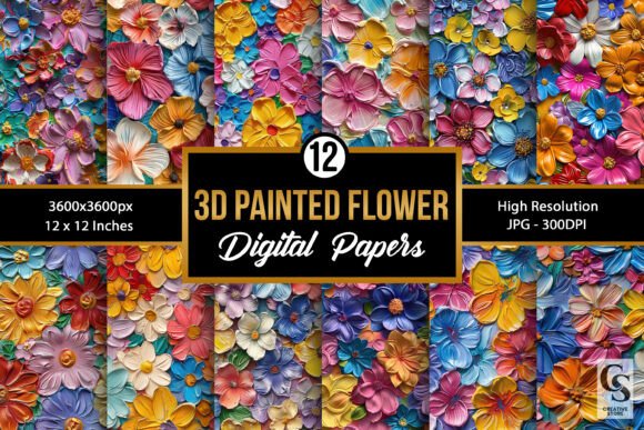 3D Paint Textured Flower Patterns: A Creative Resource for Modern Designers
