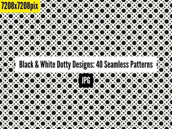 Black White Dots 40 Seamless Patterns