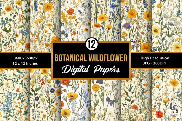 Botanical Wildflowers Seamless Patterns: Bringing Nature's Charm to Every Creative Project