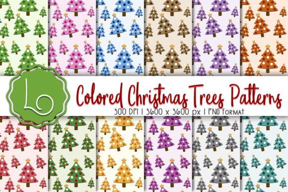 Brighten Up Your Holiday Designs with Colored Christmas Trees Patterns