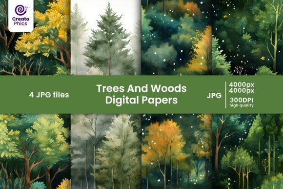 Bringing the Wild Inside: How Trees and Woods Digital Papers Patterns Transform Your Creative Projects