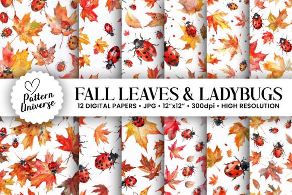 Embrace the Charm of Autumn: A Guide to Fall Maple Leaves and Ladybugs Watercolor Patterns