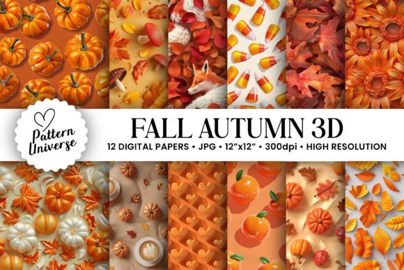 Fall Autumn 3D Seamless Patterns: Elevating Your Seasonal Crafts