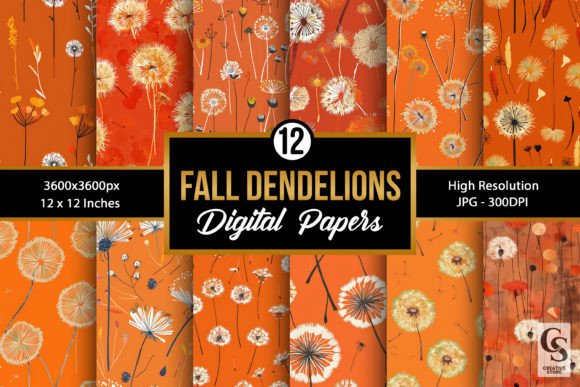 Fall Dandelions Seamless Patterns: A Versatile Resource for Creative Projects
