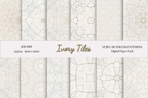Geometric Seamless Patterns, Ivory Set
