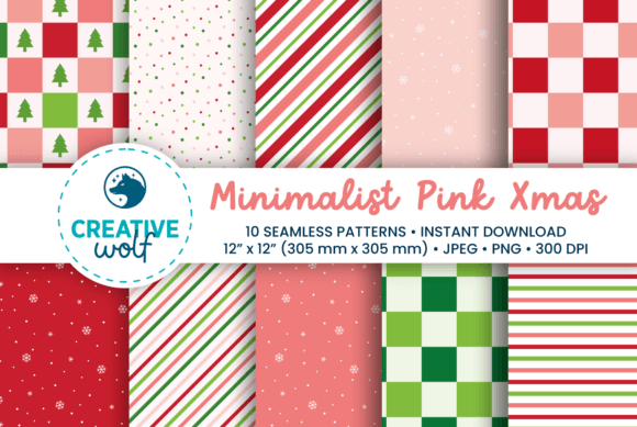 Minimalist Pink Christmas Patterns for Creatives