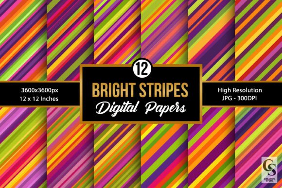Purple Orange Green Stripes Patterns for Creative Projects