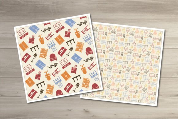 Seamless Patterns from Furniture Icons