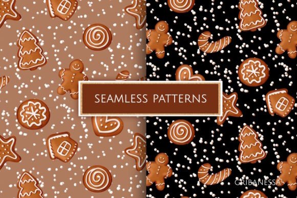 Seamless Patterns Gingerbread Cookies for Creative Projects