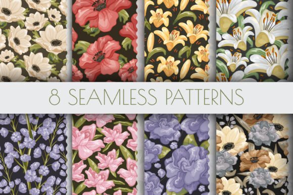 Transform Your Creative Projects with 8 Vector Seamless Floral Patterns