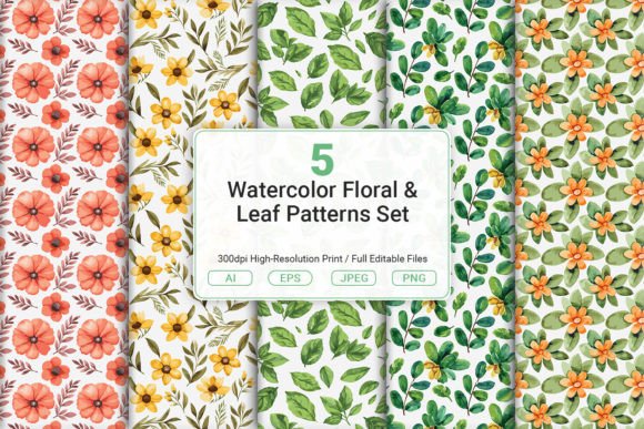 Watercolor Floral Leaf Patterns Set: A Comprehensive Guide for Designers and Creators